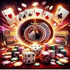 Studio live dealer dengan meja roulette dan blackjack bercahaya